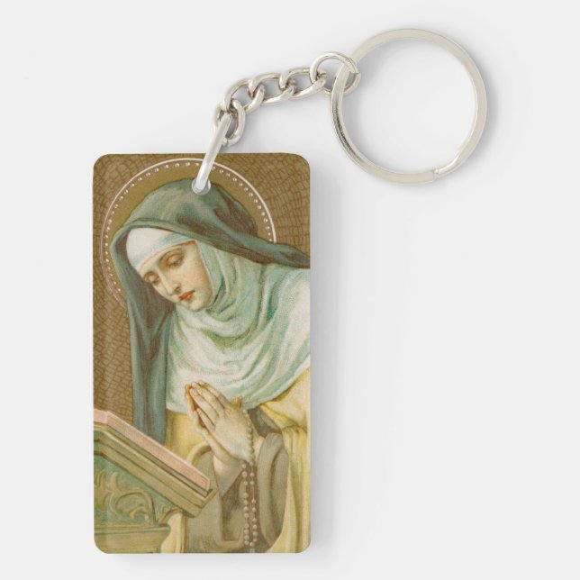 St Mary Magdalene de Pazzi (JM 45) 2xRect Acrylic Key Ring (Back)