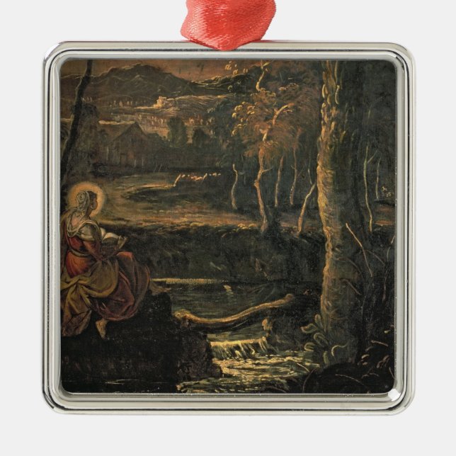 St. Mary of Egypt in the Wilderness Metal Tree Decoration (Front)