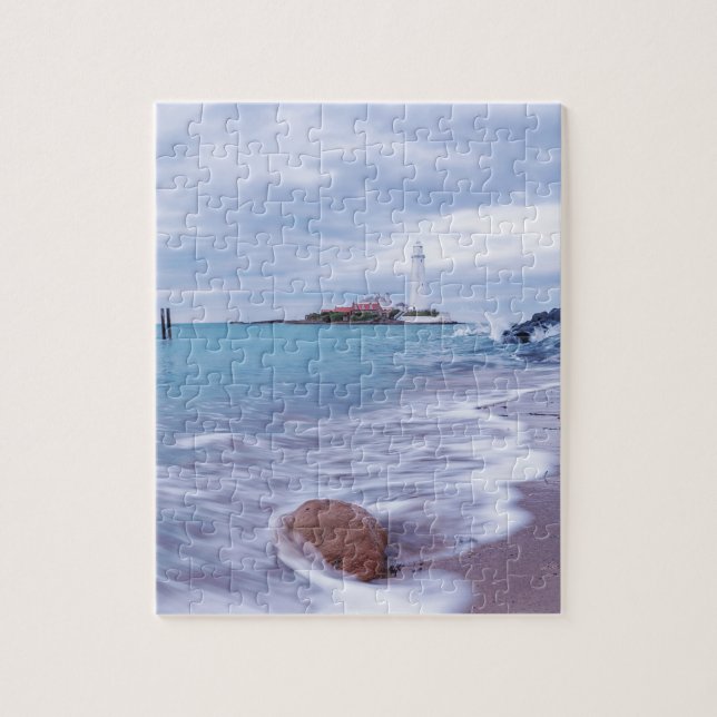 St Mary's Lighthouse Whitley Bay United Kingdom Jigsaw Puzzle (Vertical)