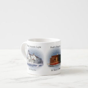 St. Marys River Lighthouses & Boat espresso mug