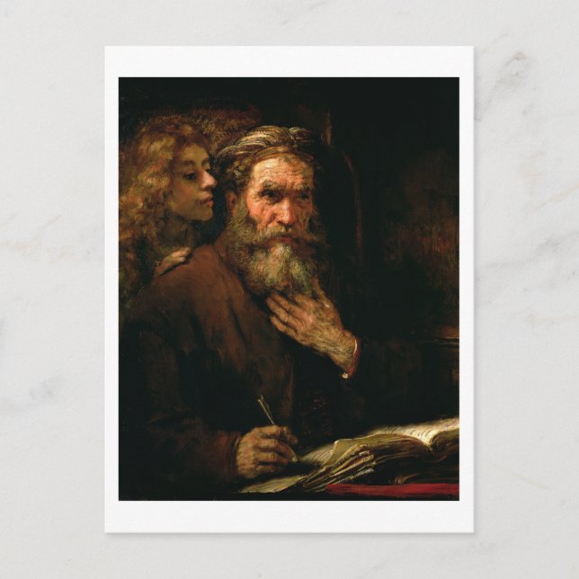 St. Matthew and The Angel, 1655-60 (oil on canvas) Postcard (Front)