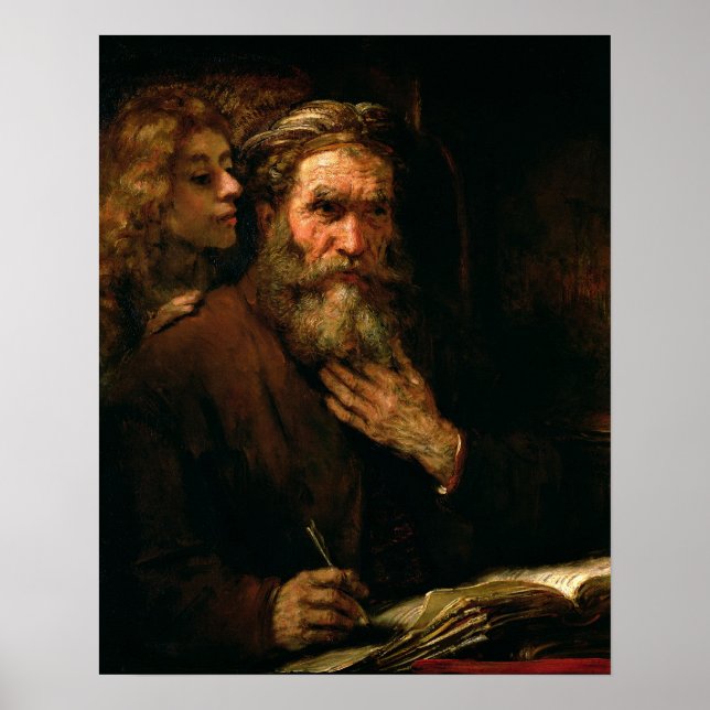 St. Matthew and The Angel, 1655-60 (oil on canvas) Poster (Front)