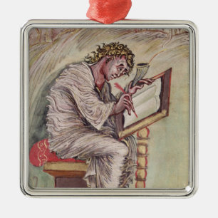 St. Matthew, from the Ebbo Gospels Metal Tree Decoration