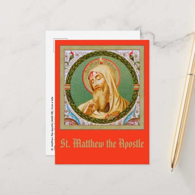 St. Matthew the Apostle (JMAS 08) Postcard (Front/Back In Situ)