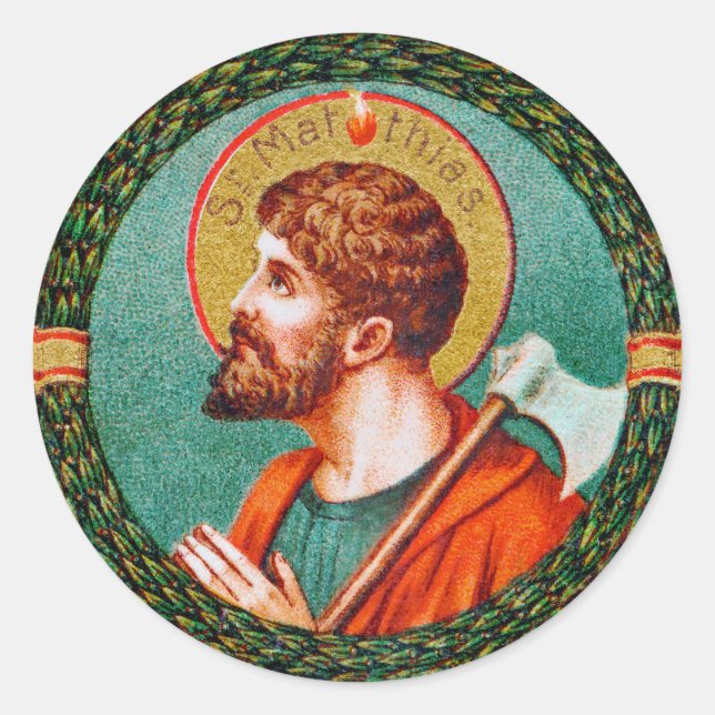 St. Matthias the Apostle (JMAS 09) Classic Round Sticker (Front)