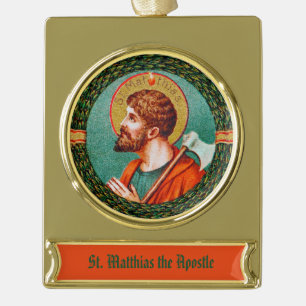 St. Matthias the Apostle (JMAS 09) Gold Plated Banner Ornament