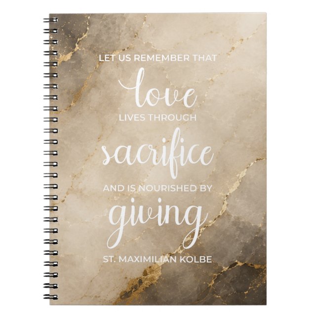 St. Maximilian Kolbe Love Sacrifice Giving  Notebook (Front)