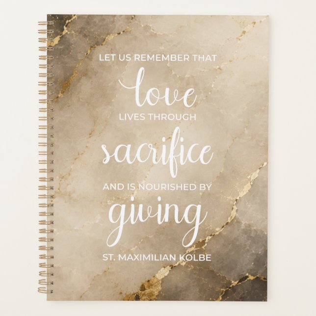 St. Maximilian Kolbe Love Sacrifice Giving  Planner (Front)
