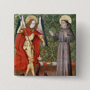 St. Michael and St. Francis of Assisi, c.1480 15 Cm Square Badge