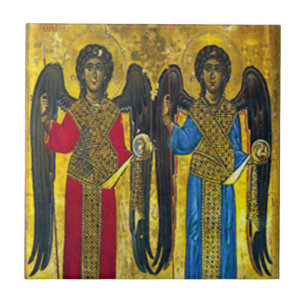 St Michael and St Gabriel icon Ceramic Tile