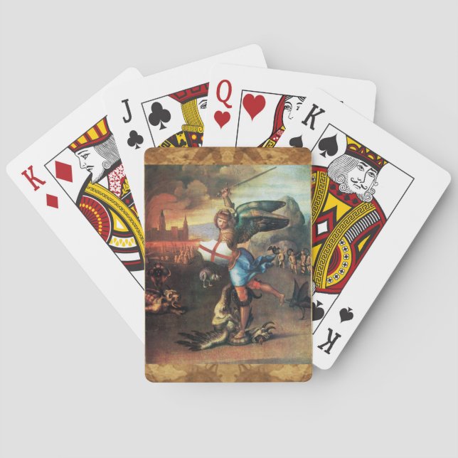 St MICHAEL AND THE DRAGON by Raphael Playing Cards (Back)