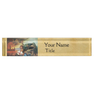 St Michael and the Dragon Parchment Nameplate
