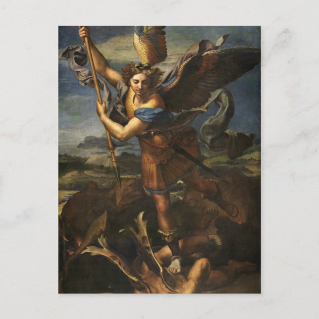 St. Michael and the Satan - Raphael Postcard (Front)