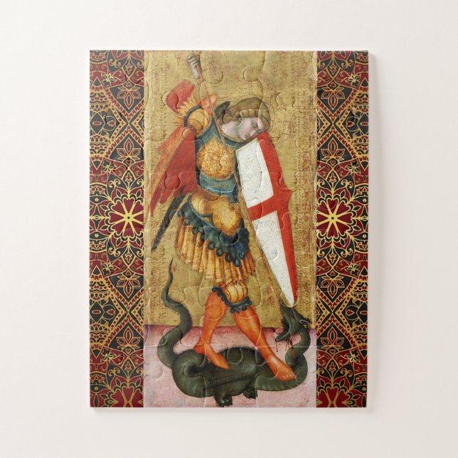 St. Michael Archangel and Dragon Sienese  Jigsaw Puzzle (Vertical)