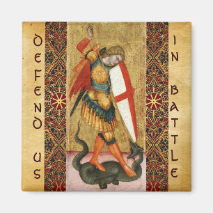 St. Michael Archangel and Dragon Sienese Magnet
