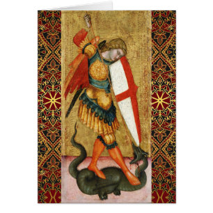 St. Michael Archangel and Dragon Sienese Prayer