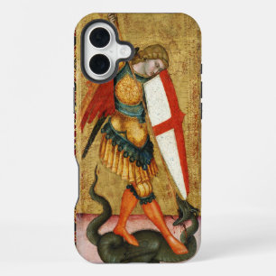 St. Michael Archangel and Dragon Sienese Prayer iPhone 16 Plus Case