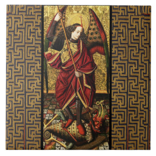 St. Michael Archangel Defeating The Devil Ceramic Tile