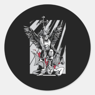 St Michael Archangel Evil Religion Faith Believer  Classic Round Sticker