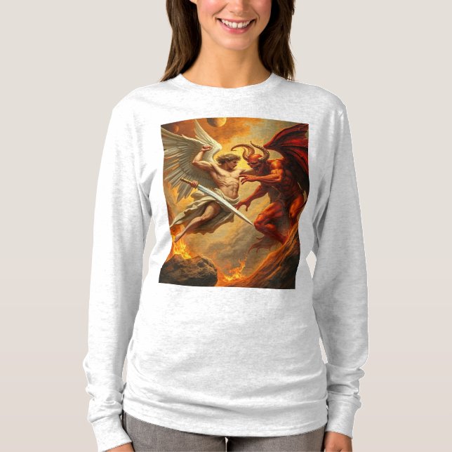 St Michael Archangel Long Sleeve Women's Tee (Front)