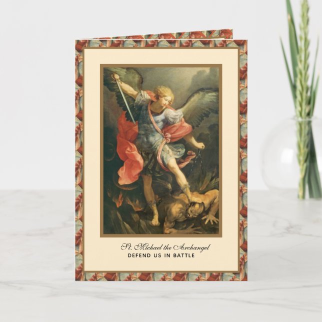 St. Michael Archangel Religious Holy Card (Front)