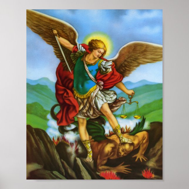 St Michael Archangel San Miguel Arcangel Print (Front)