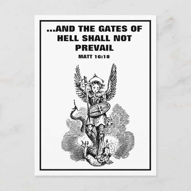 St. MICHAEL ARCHANGEL SCRIPTURE BIBLE VERSE Postcard (Front)