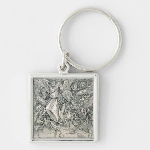 St. Michael Battling with the Dragon Key Ring