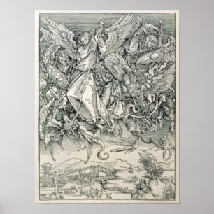 St. Michael Battling with the Dragon Poster