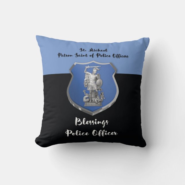 St. Michael Blessings to New Police Officer Cushion (Front)