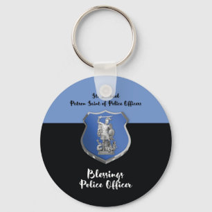 St. Michael Blessings to New Police Officer Key Ring