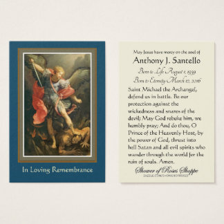 St. Michael Catholic Funeral Memorial Holy Card -