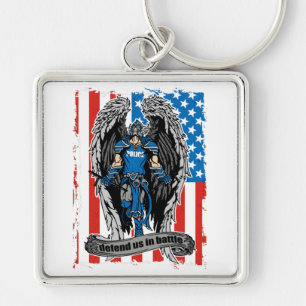 St. Michael Defend Us in Battle Police Key Ring