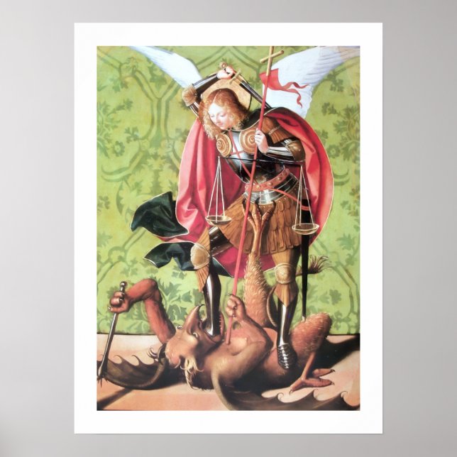 ST. MICHAEL ,DRAGON AND JUSTICE POSTER (Front)