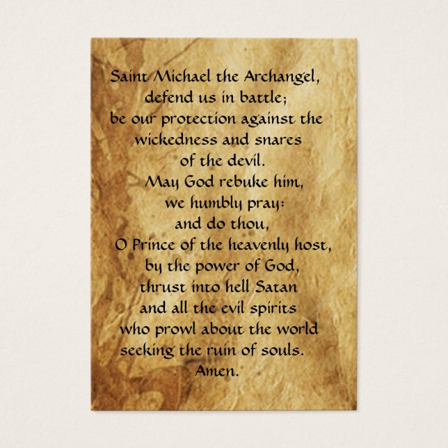 ST. MICHAEL ,DRAGON AND JUSTICE Prayer Card (Front)