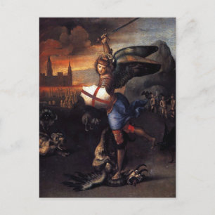 St Michael & Dragon Raphael Postcard