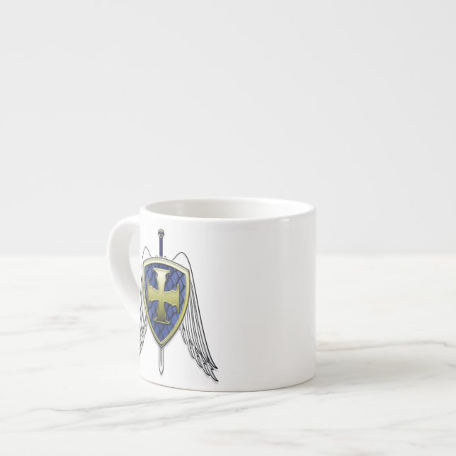 St Michael - Dragon Scale Shield Espresso Cup (Front Left)