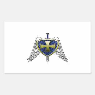 St Michael - Dragon Scale Shield Rectangular Sticker