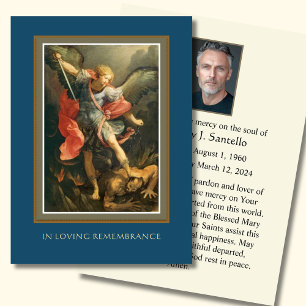 St. Michael Funeral Catholic Memorial Prayer Card