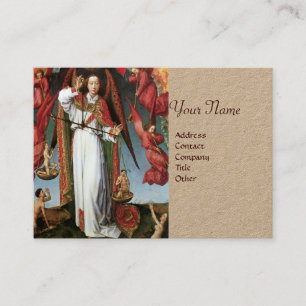 ST. MICHAEL IN THE LAST JUDGEMENT Gold Metallic Business Card