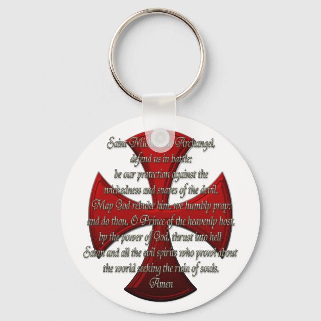 St Michael - Iron Cross Key Ring (Front)
