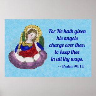 St. Michael (M 009) with Ps. 90.11 Quote P1 Poster