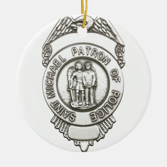 St. Michael Patrol Saint of Police Ceramic Ornament (Front)