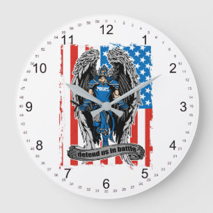 St. Michael Police Defend Us in Battle Large Clock
