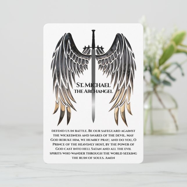 St. Michael Prayer Card for Protection (Standing Front)