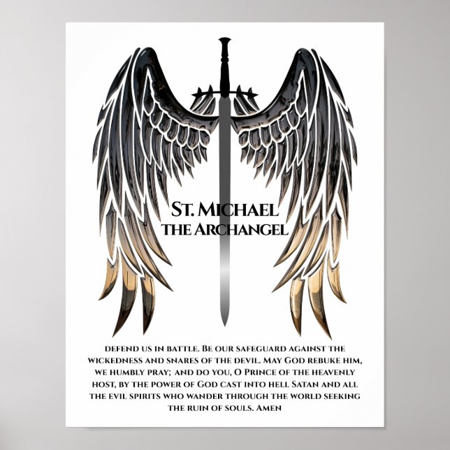 St. Michael Prayer for Protection Poster (Front)