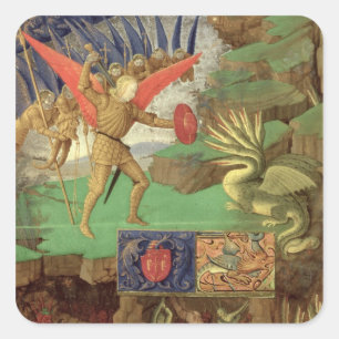 St. Michael Slaying the Dragon Square Sticker