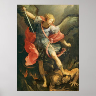 St. Michael the Archangel Battle with Devil Poster