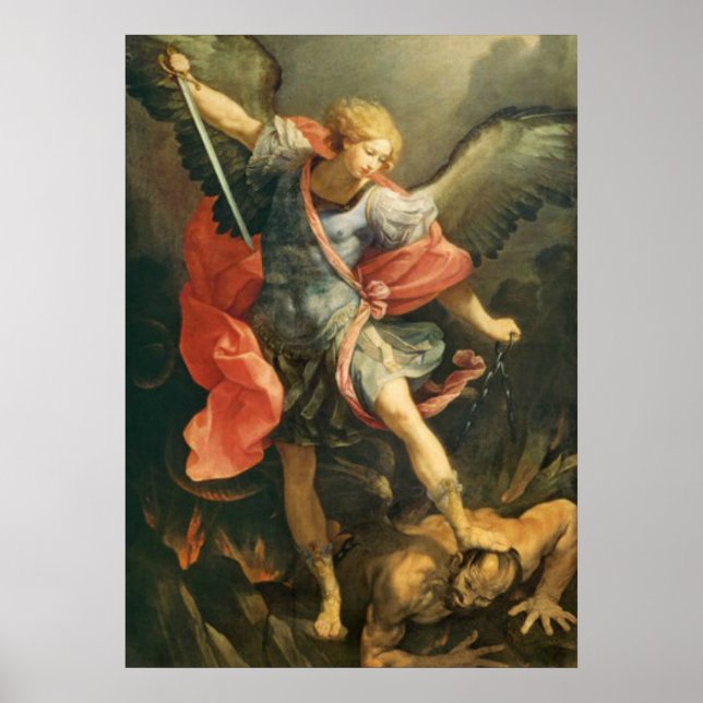 St. Michael the Archangel Battle with Devil Poster (Front)