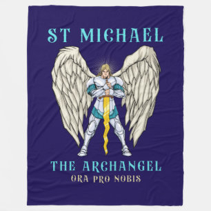 St Michael The Archangel Catholic Prayer Fleece Blanket